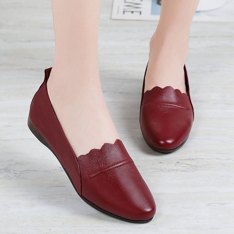 Dame Blondestrim Behagelig Blød Sål Casual Slip On Flats Loafers