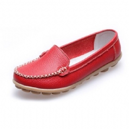 Dame Casual Flats Runde Tå Loafers Blød Sål Slip On Flat Loafers