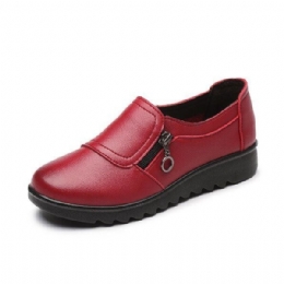 Dame Casual Læder Slip On Outdoor Flat Loafers
