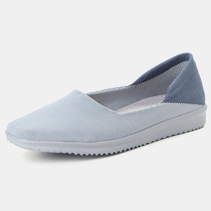 Dame Casual Sko Åndbar Mesh Slip On Cloth Flats
