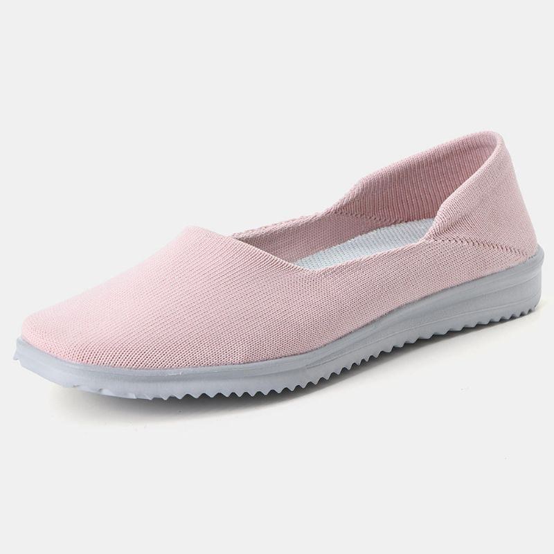 Dame Casual Sko Åndbar Mesh Slip On Cloth Flats