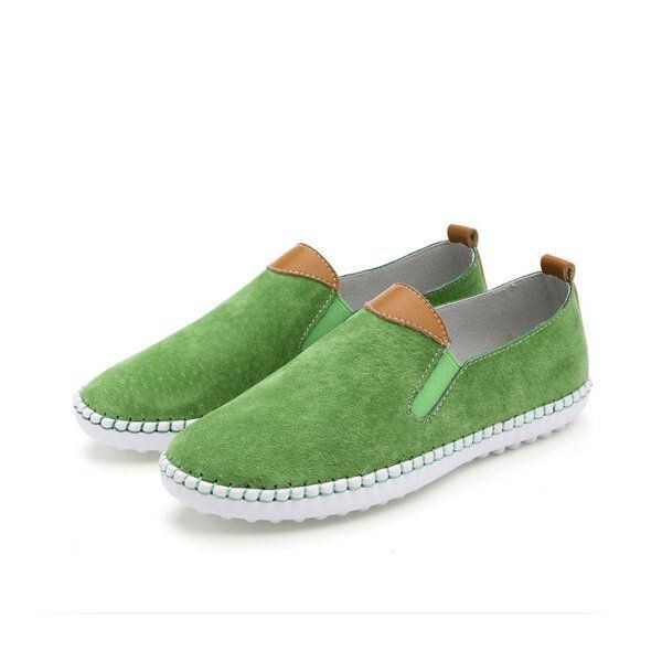 Dame Casual Sko Komfortable Udendørs Læder Slip On Flats Loafers