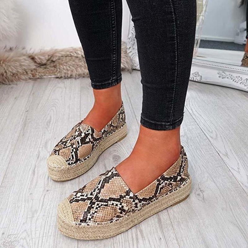 Dame Comfy Wearable Casual Espadrille Slip On Platform Flats