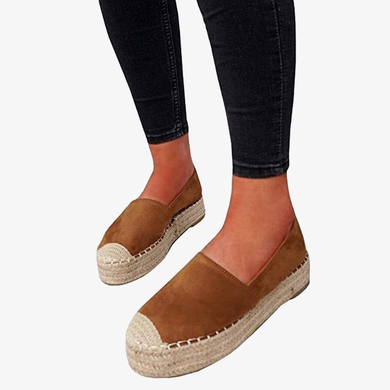 Dame Comfy Wearable Casual Espadrille Slip On Platform Flats