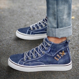 Dame Denim Comfy Wearable Casual Sports High Top Flats