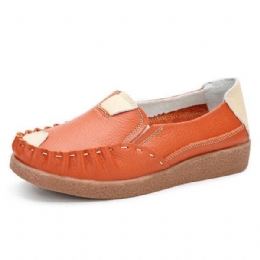Dame Efterår Flats Soft Sloe Rund Toe Sko Farvematchende Flade Loafers