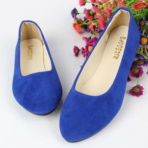 Dame Flats Casual Blød Komfortabel Spidstå Slip On Dame Loafers Flats Sko