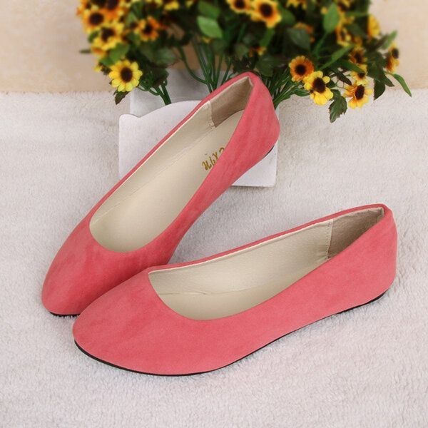 Dame Flats Casual Blød Komfortabel Spidstå Slip On Dame Loafers Flats Sko