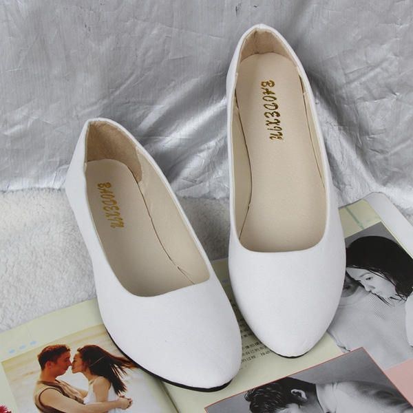 Dame Flats Casual Blød Komfortabel Spidstå Slip On Dame Loafers Flats Sko