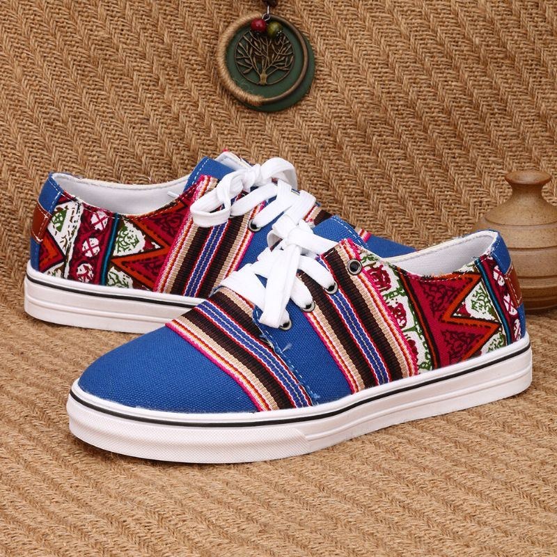 Dame Folkways Lace Up Casual Daily Flats