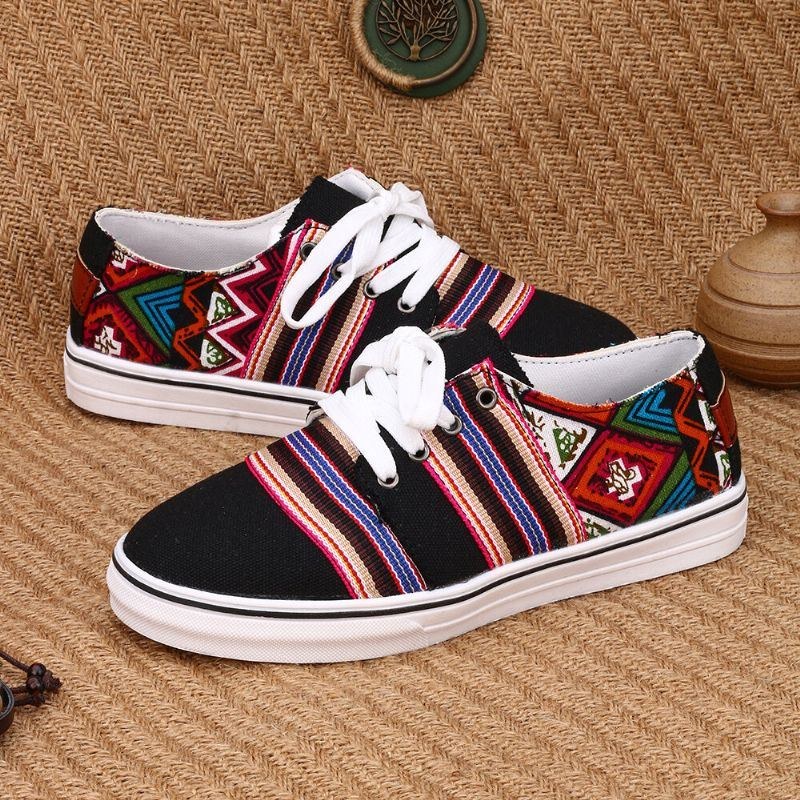 Dame Folkways Lace Up Casual Daily Flats