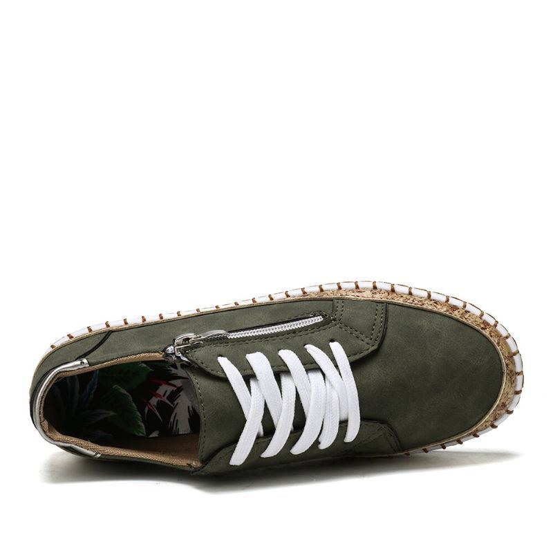 Dame Folkways Udskrivning Behagelige Skridsikre Casual Chunky Flats Sko