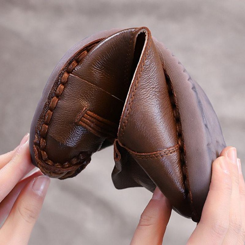 Dame Håndlavet Stricing Decor Behagelig Blød Sål Casual Læder Loafers