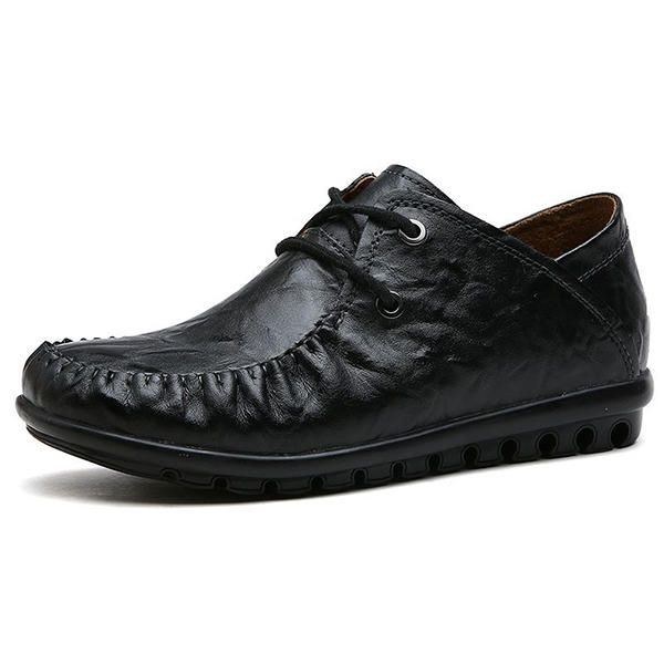 Dame Loafers Ægte Læder Casual Blød Sål Comfy Flats