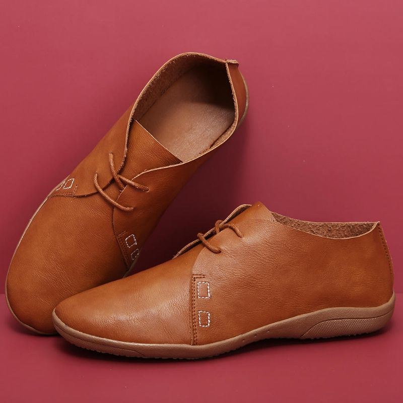 Dame Plus Size Comfy Casual Lace Up Flats