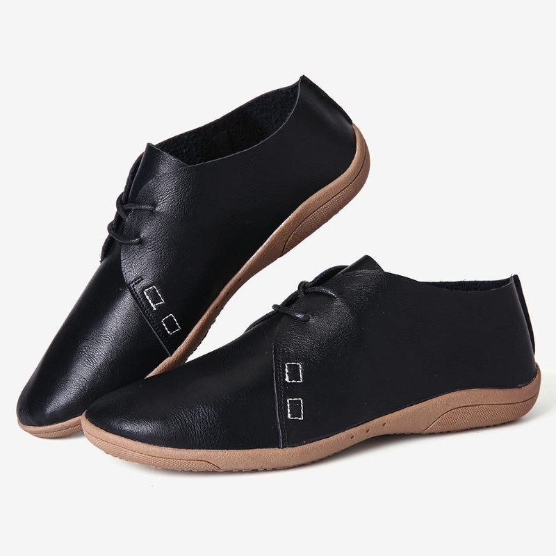 Dame Plus Size Comfy Casual Lace Up Flats