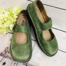 Dame Plus Size Comfy Solid Rund Toe Justerbar Krogløkke Casual Flats Loafers