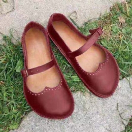 Dame Retro Large Størrelse Comfy Spænde Casual Spring Flats Loafers