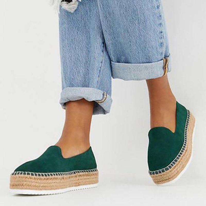 Dame Ruskind Espadrilles Halmflettet Platform Loafers