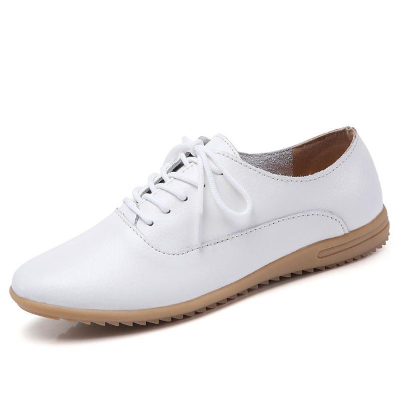 Dame Skridsikre Snørebånd Casual Læder Flats