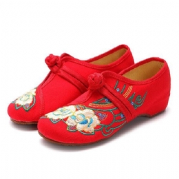 Dame Snøretøj Kinesisk Broderede Flower Flower Loafers