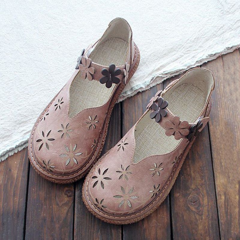 Dame Sød Casual Calico Band Krogløkke Udhult Åndbar Loafers Sko
