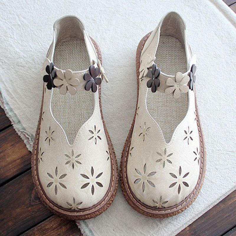 Dame Sød Casual Calico Band Krogløkke Udhult Åndbar Loafers Sko