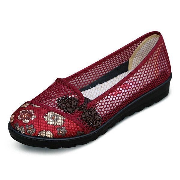 Dame Sommer Fritid Chic Sko Åndbar Slip-on Mesh Sved Absorption Flats Sko