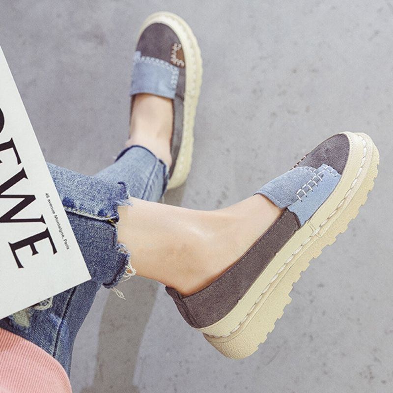 Dame Splejsning Skridsikker Blød Casual Slip On Comfy Flats