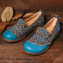 Dame Splejsningsmønster Lukkede Tå Loafers Slip On Casual Flats