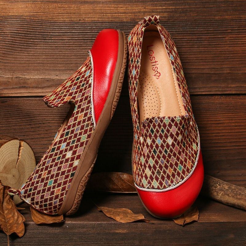 Dame Splejsningsmønster Lukkede Tå Loafers Slip On Casual Flats