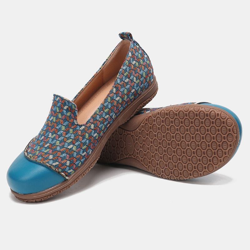 Dame Splejsningsmønster Lukkede Tå Loafers Slip On Casual Flats