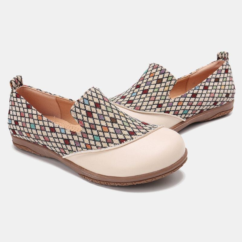 Dame Splejsningsmønster Lukkede Tå Loafers Slip On Casual Flats
