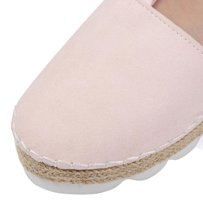 Dame Strappy Espadrilles Plus Size Casual Ensfarvet Sommer Platform Sandaler