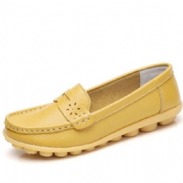 Dame Us Størrelse 5-13 Pure Color Blød Sål Rund Tå Slip On Flat Loafers