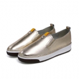 Damesko Casual Outdoor Slip On Rund Toe Læder Komfortable Flats Loafers