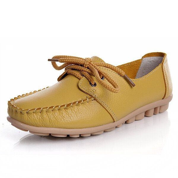 Kvinders Nye Trendy Afslappede Flad Hæl Sko Sløjfe Knude Rund Tå Slip Candy Color Loafer Sko