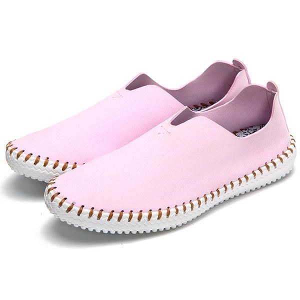 Loafers Casual Damer Flade Sko I Ruskind
