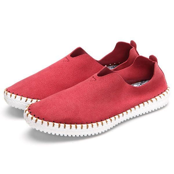 Loafers Casual Damer Flade Sko I Ruskind