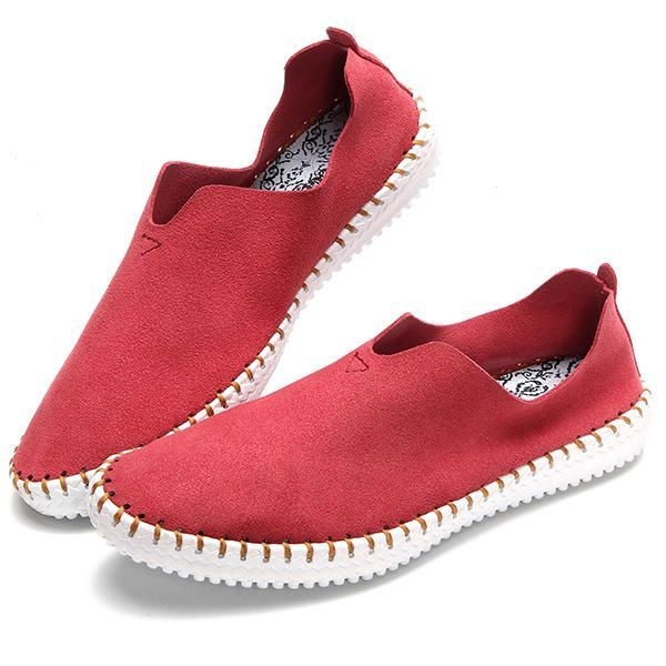 Loafers Casual Damer Flade Sko I Ruskind