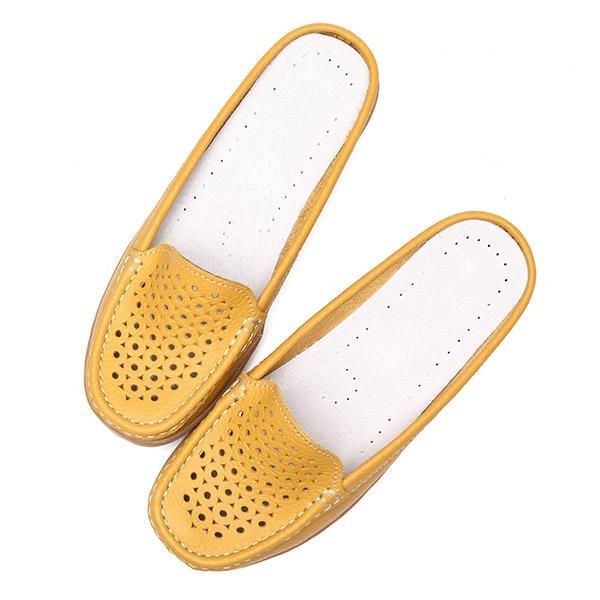 Soft Hollow Out Runde Toe Penny Loafers Til Kvinder