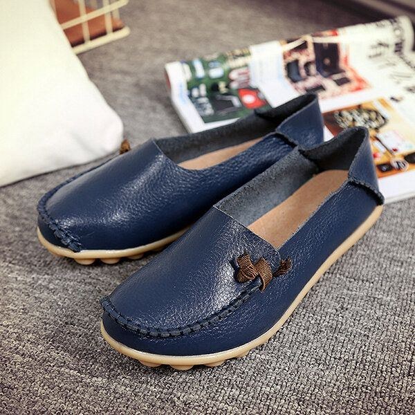 Stor Størrelse Blødt Læder Multi-way Flat Loafers Til Kvinder