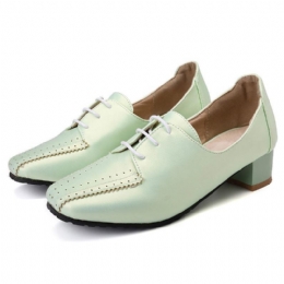 Stor Størrelse Dame Loafers Brogue Sko Med Firkantet Hæl