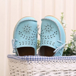 Stor Størrelse Damer Casual Loafers Med Snørebånd Åndbare Blomstrede Udhulede Behagelige Sko