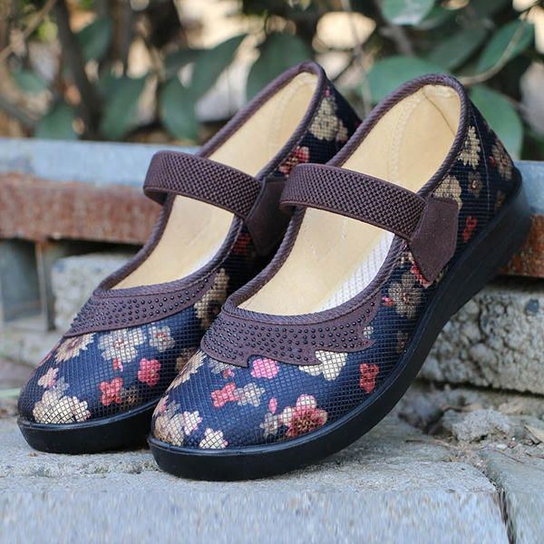 Stor Størrelse Kvinder Komfortable Flade Sko Bløde Slip On Casual Outdoor Loafers