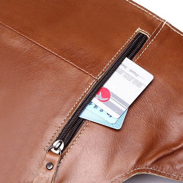 Bullcaptain® Men Ægte Læder Slyngetaske Business Casual Udendørs Bryst Crossbody Taske Til Ipad Mini