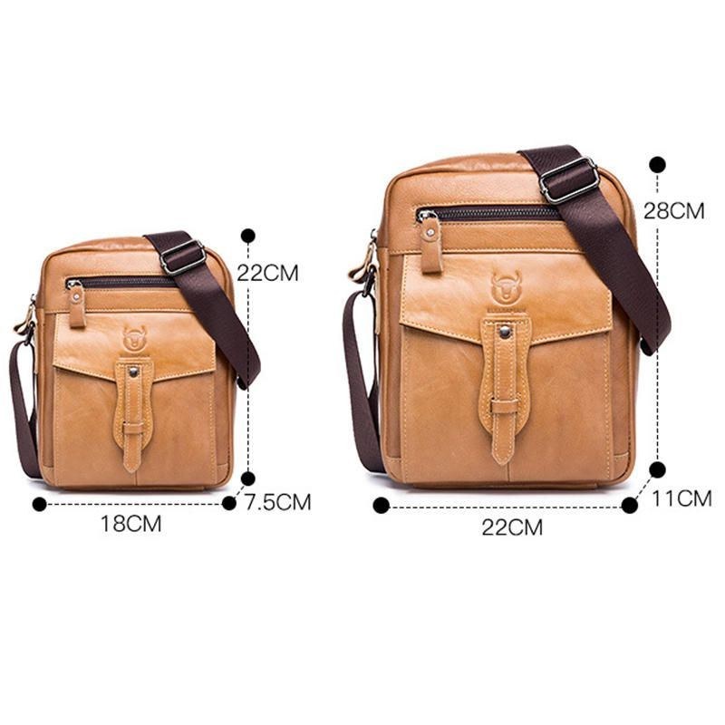 Herre Ægte Læder Massiv Crossbody Taske Udendørs