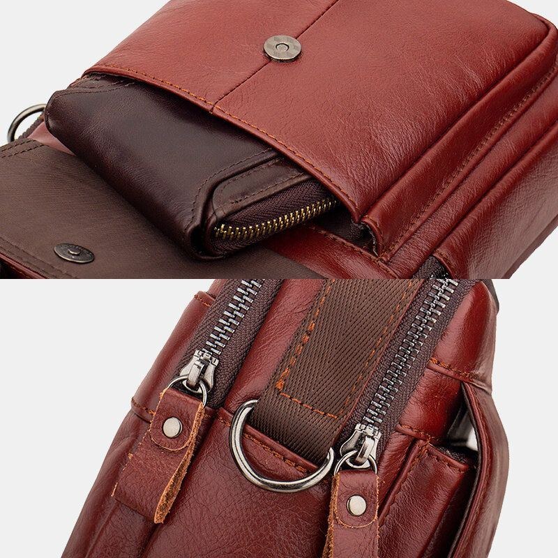 Herre Ægte Læder Retro Business Læder Skuldertaske Crossbody Taske