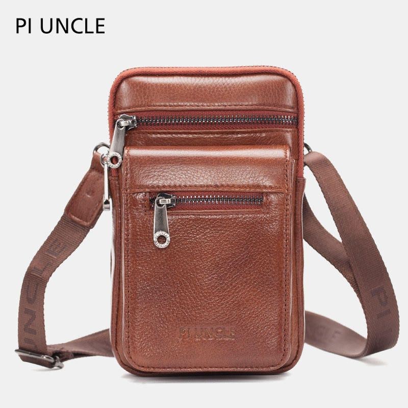 Herre Ægte Læder Taljetaske Crossbody Taske Skuldertaske