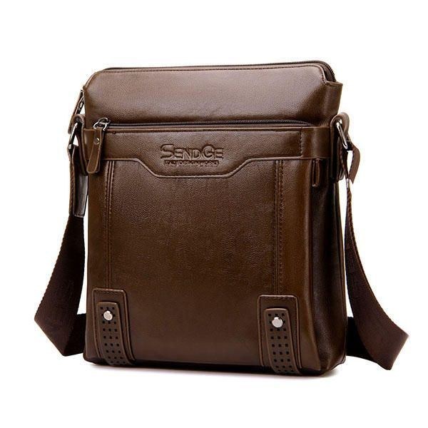 Herre Business Messenger Bag Solid Crossbody Skuldertaske